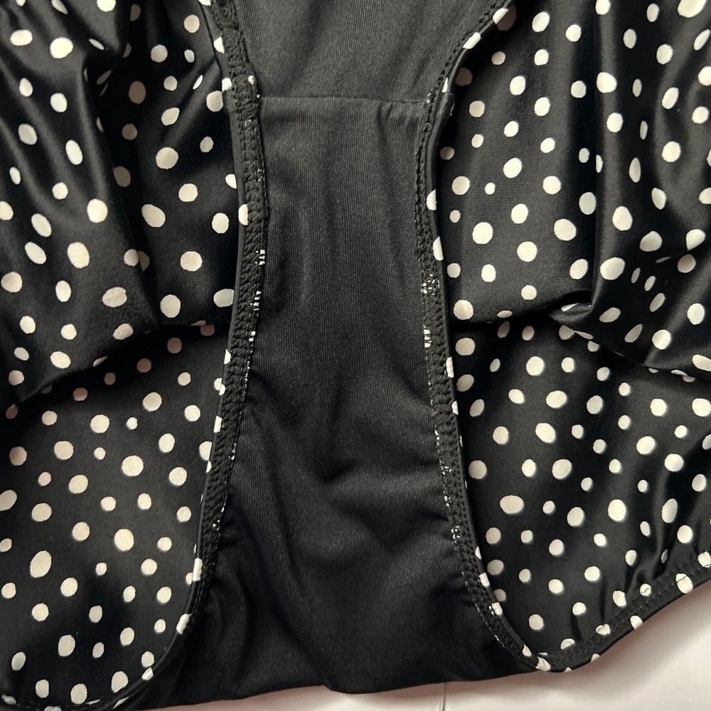 Summersalt Ruffle Backflip Swimsuit 10 Polka Dot Black White UPF 50 Pinup Twee - Picture 9 of 10